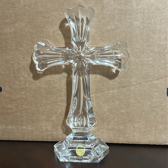 Bleikristall 24% Lead Crystal Decorative Cross Statue Made in Germany 8.5” - Picture 10 of 10